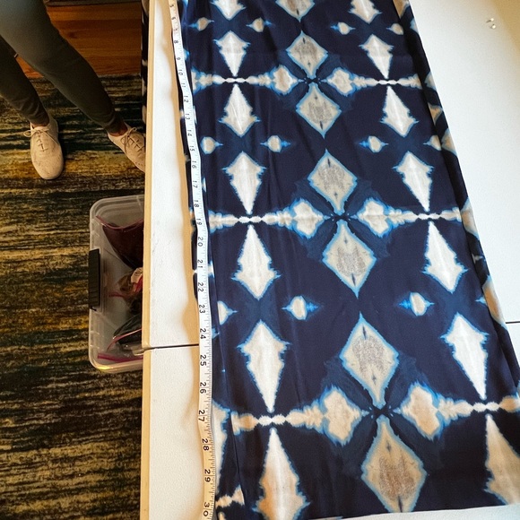 BANANA REPUBLIC BR Navy Blue Geometric Wide Leg Women's Pants - Size L - Picture 5 of 8